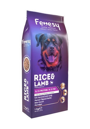 Fevesy Kuzu & Pirinçli Yetişkin Köpek Maması 1 KG