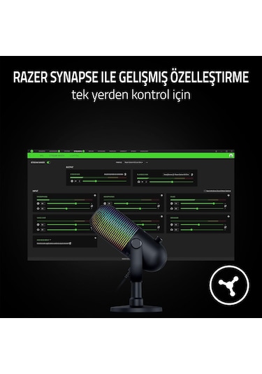 Razer Seiren V3 Chroma - Dokunarak Sessize Alma Özellikli Rgb Usb