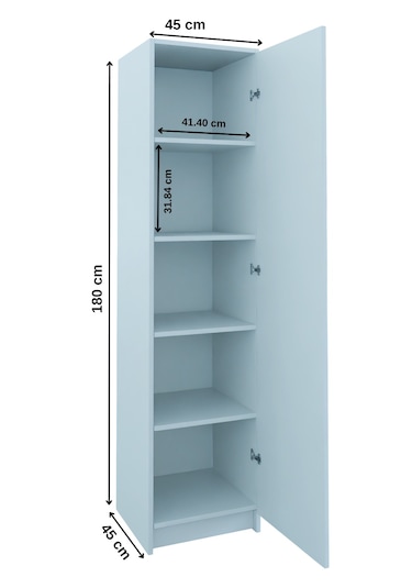Ladik Beyaz Tek Kapaklı Gardırop 180-45-45 Cm Çift Yönlü Kapak Ladik Beyaz Tek Kapaklı Gardırop 180-45-45 Cm Çift Yönlü Kapak