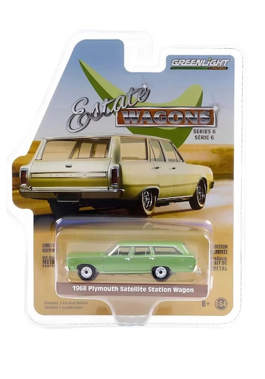 Greenlight 1/64 1968 Plymouth Satellite Station Wagon Model Araba