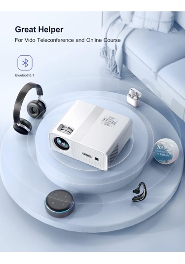 Wimius W7 Yerel 1080P 4K Destekli - 5G Wifi Bluetooth Projektör