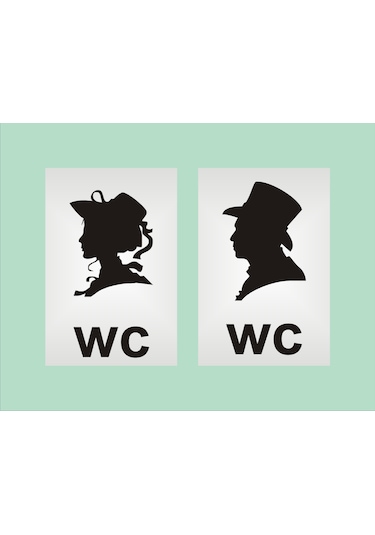 WC TUVALET KAPI LEVHASI GÜMÜŞ ALİMİNYUM