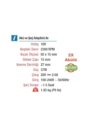 Vıdo Wd041220180 18 Volt Akülü Mini Daire Testere Makinesi