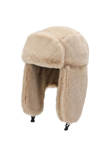 Unisex Bisiklet Ve Kış Şapkaları, Modaya Uygun Rüzgar Koruyucu Ve Isı Yalıtımlı Kışlık Başlık, Soğuk Havalarda Kulak Koruyucu Tavşan Kürkü Detaylı Outdoor Spor Şapkası Kahverengi