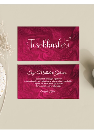 100 Adet Çift Yön Kargo Paketleme Teşekkür Kartı Pytktskk41