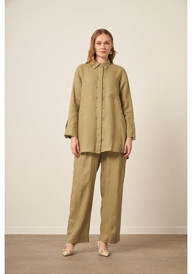 Ftz Women Kadın Ham Keten Takım Çağla 31115 Çağla