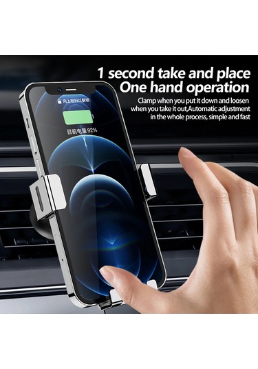 Yerçekimi Araba Telefon Tutucu Hava Firar Sabitleme Kıskacı İçin 4.7-7 İnç A Silver Blue -