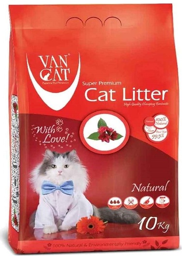 Vancat Natural Kokusuz Topaklaşan İnce Taneli Bentonit Kedi Kumu 10 KG