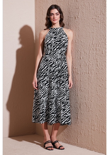 Sd Luxury Bayan Elbise 6784283 Zebra-siyah Zebra-siyah Çok Renkli