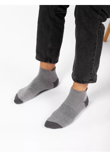 Hosıery Kısa Çorap Seti 3 Çift, Spor, Pamuklu 5592571 Gri