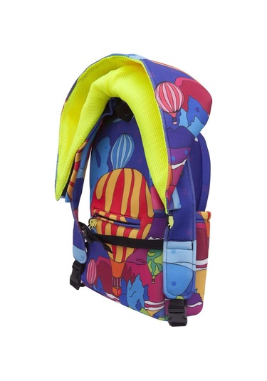 İkigai City Serisi Okula Dönüş Kapadokya Desenli Çıkabilir Kapüşonlu Hafif Notebook Cepli Sırt Çantası - Renkli Çok Renkli