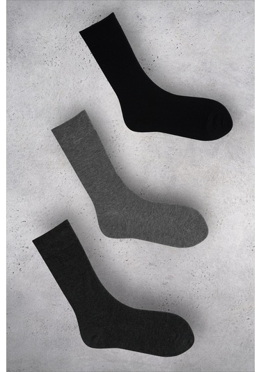 Oısın Bamboo Erkek 3'lü Paket Siyah/gri/antrasit Çorap