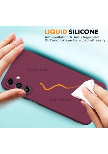 Samsung Galaxy Uyumlu A56 5g Kılıf Renkli Yumuşak Silikon Kapak Ekran Koruyucu Cam 9h Temperli -bordo Bordo