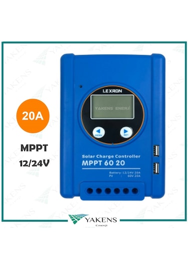 Lexron 20 Amper Mppt 12/24V Solar Şarj Cihazı 20A 12/24 Volt Mppt Regülatör