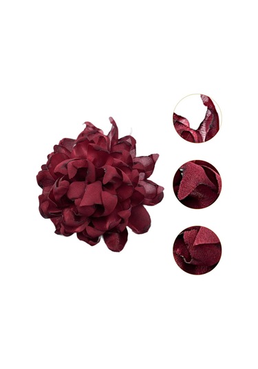 Homyl Kadınlar Için Çiçek Broş Rozeti Büyük Dans Ziyafeti Koyu Kırmızı