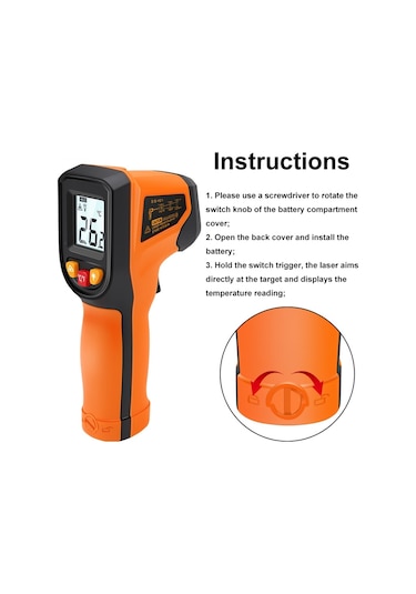 Fırın Mutfak Endüstrisi İçin Njty Dijital Ekran Yüksek Hassasiyetli Kızılötesi Termometre, Spec: T400