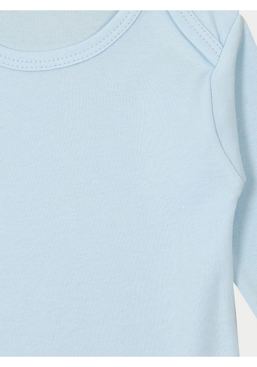 Vitmo 5'li Bebek Uzun Kollu Pamuk Çıtçıtlı Body-mavi Mavi