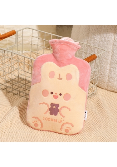 Zs103 Karikatür Peluş Su Dolu Patlamaya Dayanıklı Sıcak Su Torbaları, Özellik: Bej Şanslı Tavşan 1000ml