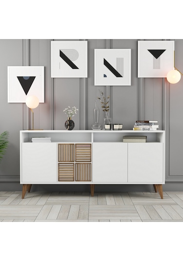 Milan 160cm Konsol - Beyaz / Beyaz