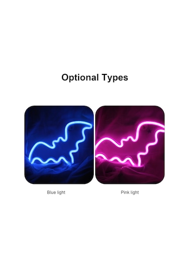 Reedark Led Neon Işık - Pil İle Çalışan Dekoratif Aydınlatma Pembe/mavi Pembe