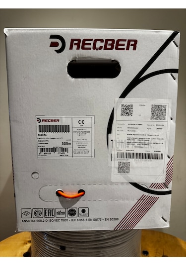 Reçber Cat 6 Halogen Free U/utp Sl400 23 Awg 305 Metre Turuncu