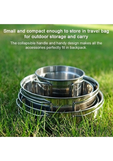 Ulzyvf Tava Taşınabilir Takımı, 5yl Gümüş Dış Çelik Bardak, Piknik Sofra Seti Gümüş