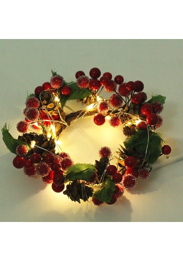 Geeksen Ip44 Su Geçirmez Kıvrılabilir Bakır Tel Noel Gül Ahşap Meşe Led Işık Zinciri Pil Dahil Değil Kırmızı