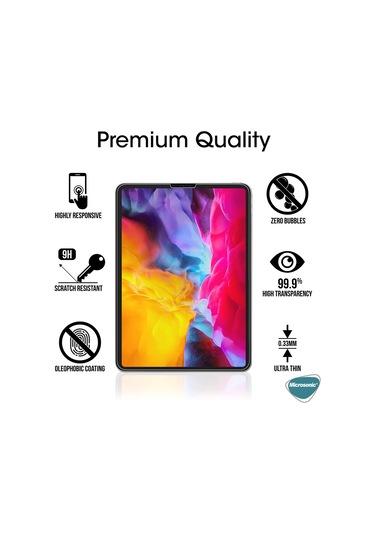 Microsonic iPad Uyumlu Pro 11 Uyumlu`` 2022 4. Nesil (A2759-A2435-A2761-A2762) Temperli Cam Ekran Koruyucu
