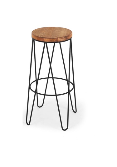 T.concept Florawood Exclusive Ahşap Döküm Yuvarlak Tabure 72 Cm