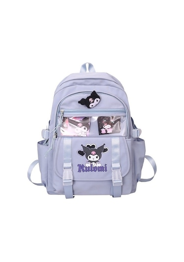 6d Baskılı Kuromi Okul Çantası İlkokul Sırt Çantası-mor