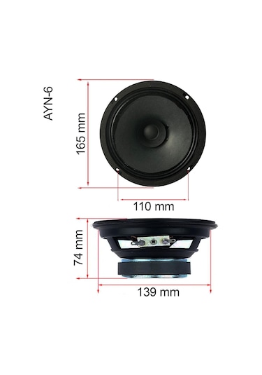 Lastvoice Ayn-6 Full Kağıt 100 Watt 8 Ohm 16 Cm 6 İnç Hoparlör Adet