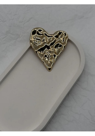 Best Price 34 Orijinal Broş Kalp Yırtık Metal 342231422 Altın Rengi