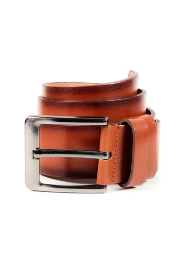 Mergenshoes Taba Hakiki Deri Erkek Kot Pantolon Kemeri Ka02 001