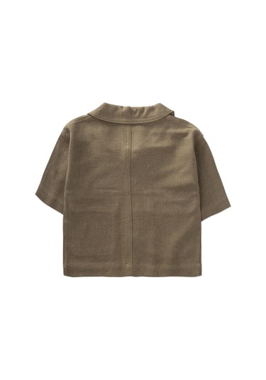 Cigit Cigit Sarh Keten Düğmeli Ceket 2-7 Yaş Haki Yeşil Haki