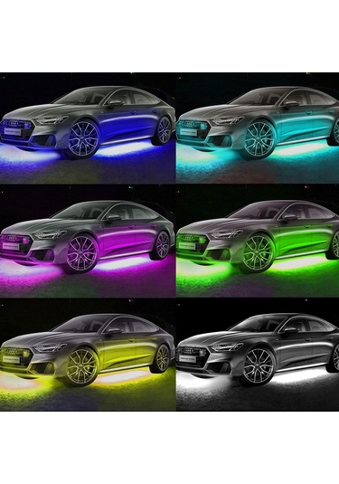 Geeroyoo Araç Altı Rgb Led Işık Şeridi: Ses Kontrollü, Uygulama İle Renk Seçimi, Su Geçirmez Ve Esnek Tasarım
