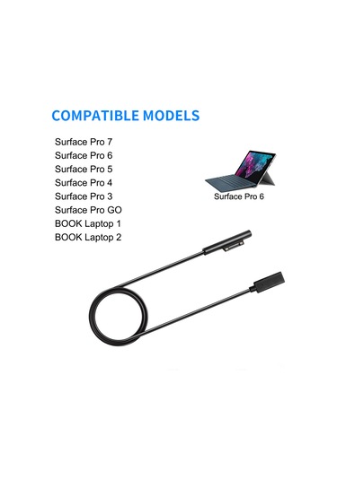 Symbee Surface Cihazları İçin Usb Type-c Pd 15v Şarj Dönüştürücü Pro 7/6/5/4/3/go/book, Laptop 1/2 Uyumlu