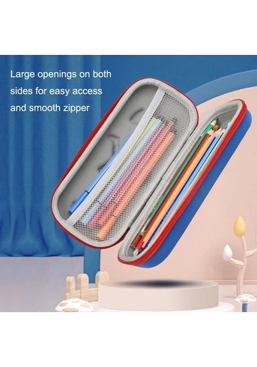 Willowhaven S-888 İlköğretim Okulu Karikatür Eva Kalem Kutusu, Açık Mavi, Düşme Önleyici, 22x10cm, 125g, Çocuk Kullanımı Açık Mavi