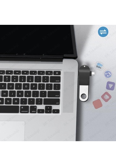 2 In 1 Usb Dişi To Micro Usb + Type-C Otg Adaptör