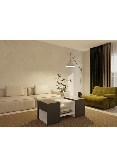 Lupo Orta Sehpa Koyugri-beyaz Koyu Gri