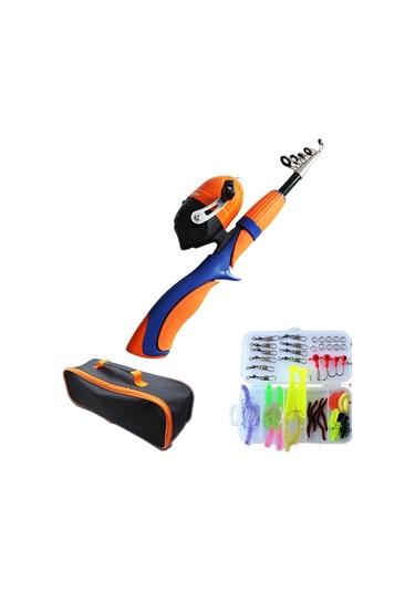 Jeehugo Çocuklar İçin Mini Uçan Olta Seti - Katlanabilir, Taşınabilir, Tüm Züccaciye İle Sarı Renkli Suüstü Olta