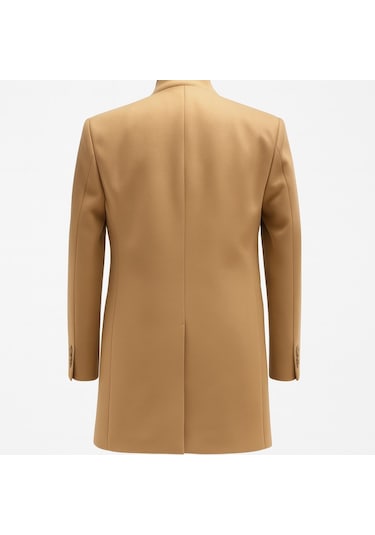 Plus Scorpion Erkek Uzun Kaşe Kaban İtalyan Kesim Slim Fit Şık Model Açık Bej