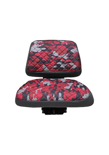 Traktör Koltuk Kılıfı - Kolçaksız - Kırmızı Kamuflaj - Bb-374