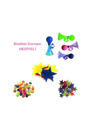 Hellove 3 Çeşit Bisiklet Süsü Seti + Havalı Korna Çok Renkli