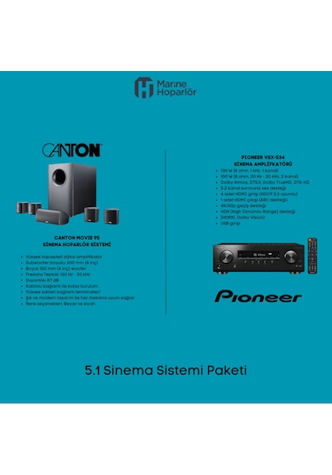 Pioneer VSX-534 Amflikatör + Canton Movie Sinema Sistemi