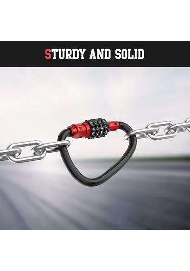 Moveevo Kırmızı Çok İşlevli Taşınabilir Montaj Kilit, Bisiklet-elektrikli Araç-kask-koli İçin Şifreli Askı Kilit