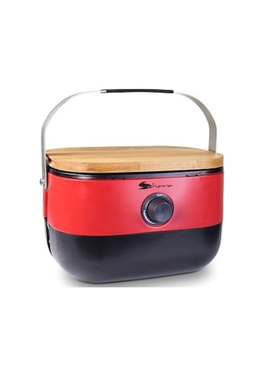 Aygaz Portatif Sahara Kırmızı Mini Barbekü Siyah