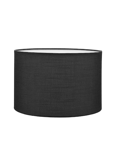 Siyah Abajur Başlığı Çap 30 Cm Kumaş Silindir A856 Siyah