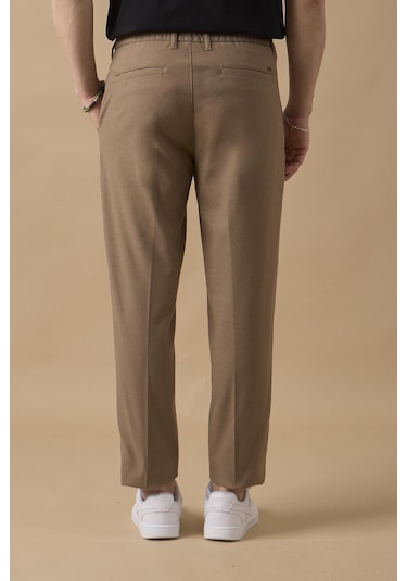 Braccas Erkek Beli Lastikli Vizon Chino Pantolon Vizon