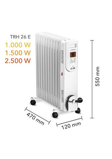 Trotec TRH 26 E 2500 W 11 Dilim Kumandalı Yağlı Radyatör