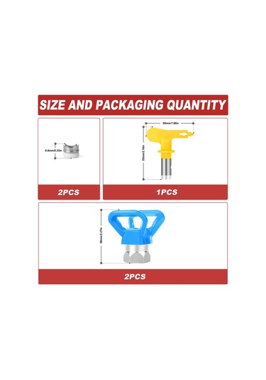 Xurunkeji 4 Adet Havasız Boya Nozulu Seti, Tersinir Püskürtme Uçları Havasız Boya Püskürtme Nozulu Uçları Havasız Püskürtme Makinesi
